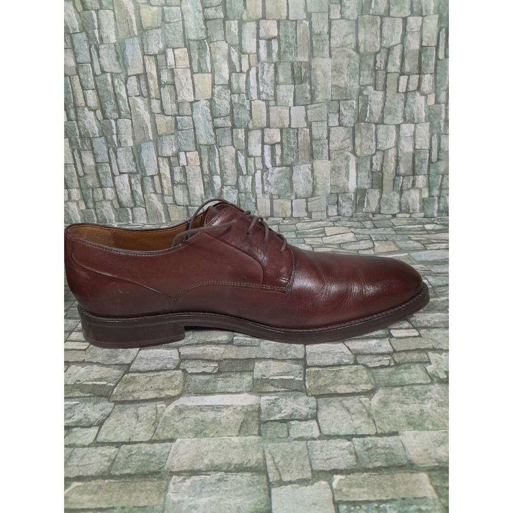 JOHNSTON MURPHY EDGERTON PLAIN TOE MENsz  10 M MAHOGANY LEATHER Oxford Derby - Picture 5 of 12